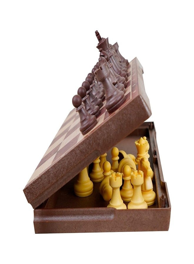 Funspark Magnetic Chess Wooden Board Game Set for Kids & Adults/Folding Design Indoor Outdoor Educational Travel Toys Tournament Chess Best for Adults (Brown) - Image 2